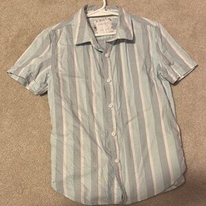 Denim & Flower Light Blue and White Striped Casual Shirt